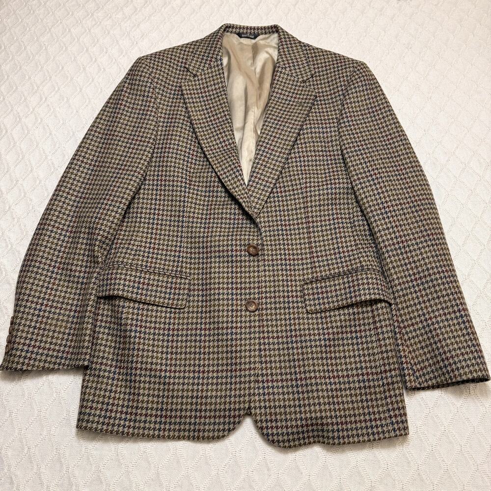 Vintage Polo University Club Ralph Lauren Men Size 42 L Virgin Wool Brown Blazer